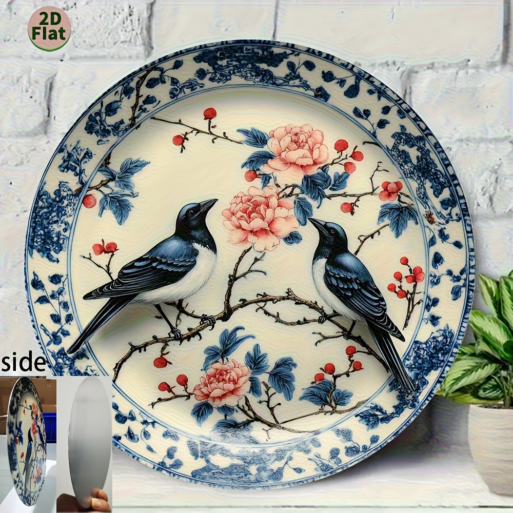 Interior Design Living Room - Vintage Chinese Floral Aluminum Wall Art