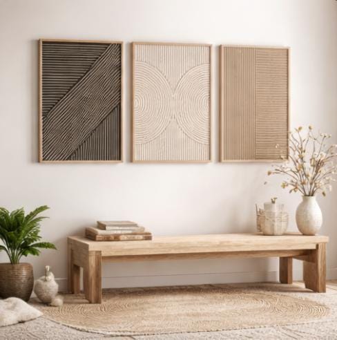 3pcs frameless Canvas Painting - Abstract Canvas Set ulasan dan harga