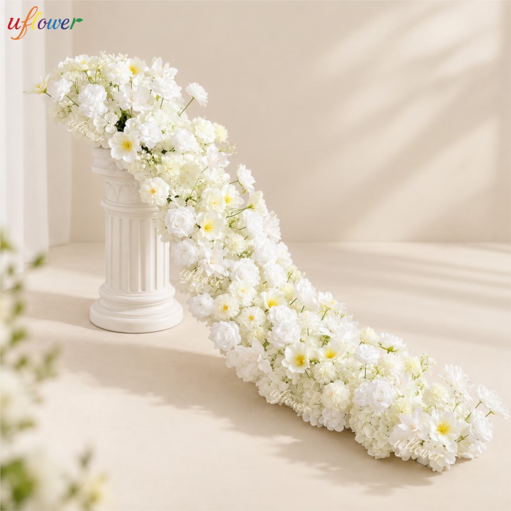 Uflower White Rose Hydrangea A - Table Runner ulasan dan harga
