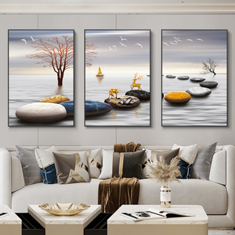 3pcs/Set frameless 3 Nordic Lu - Abstract Canvas Set ulasan dan harga