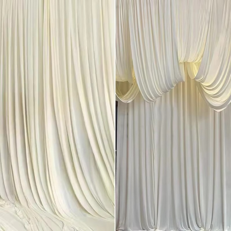 White  Coffee Milk Silk Stretc - Curtain Curtain ulasan dan harga