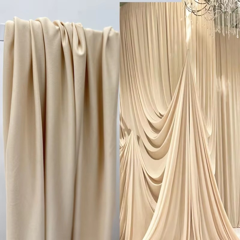 White  Coffee Milk Silk Stretc - Curtain Curtain ulasan dan harga