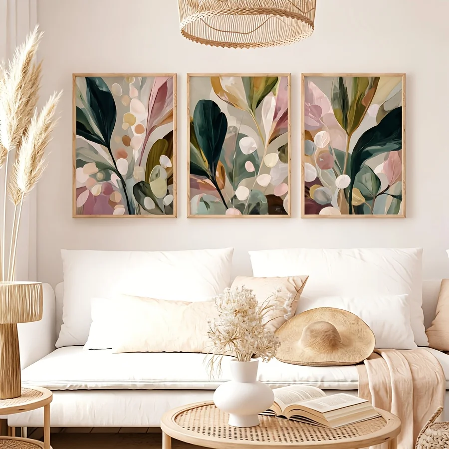 Large-sized 3pcs/set Bohemian  - Abstract Canvas Set ulasan dan harga