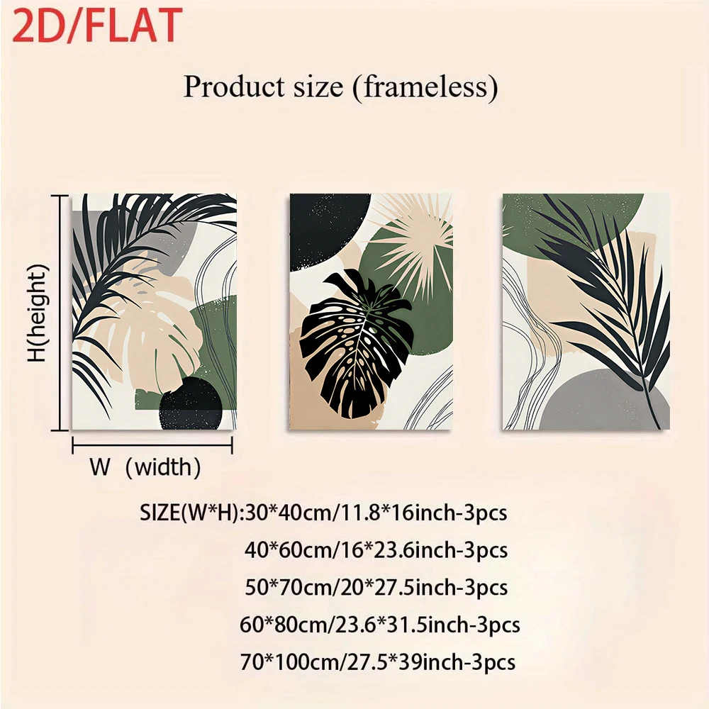 Multiple sizes 3pc frameless C - Abstract Canvas Set ulasan dan harga