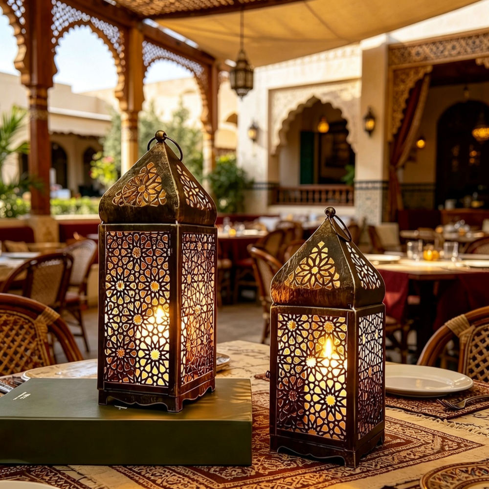 Rustic Moroccan Iron Candle La - Candle Holder Decor ulasan dan harga