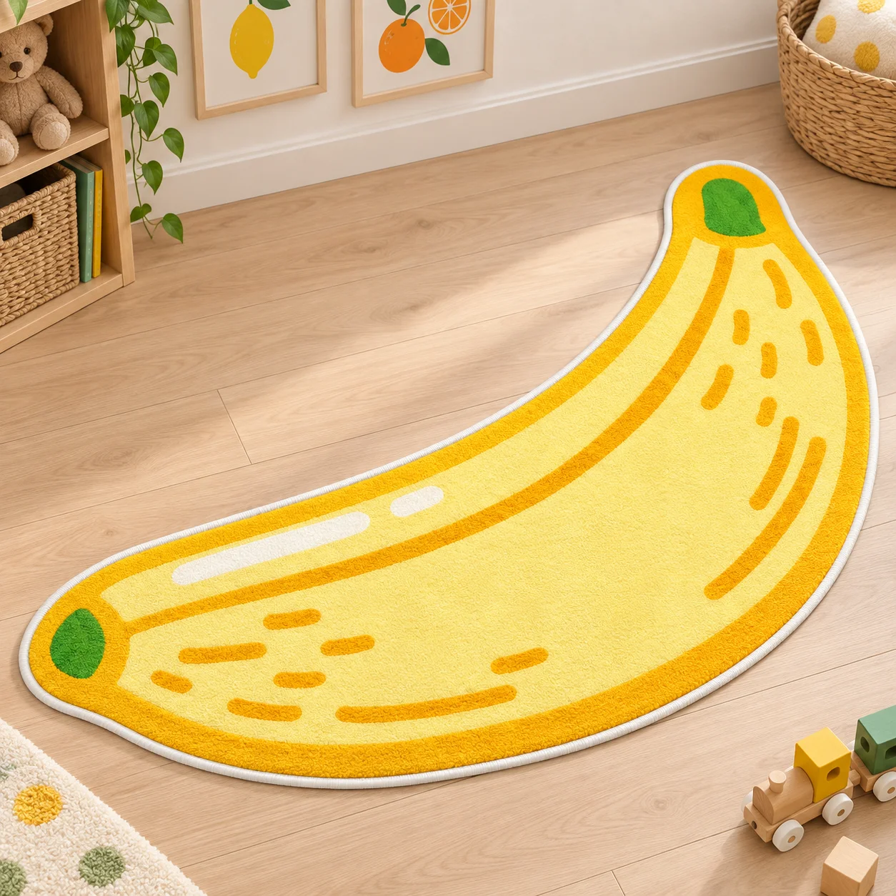 Yellow Banana Shaped Area Rug, - Area Rug ulasan dan harga