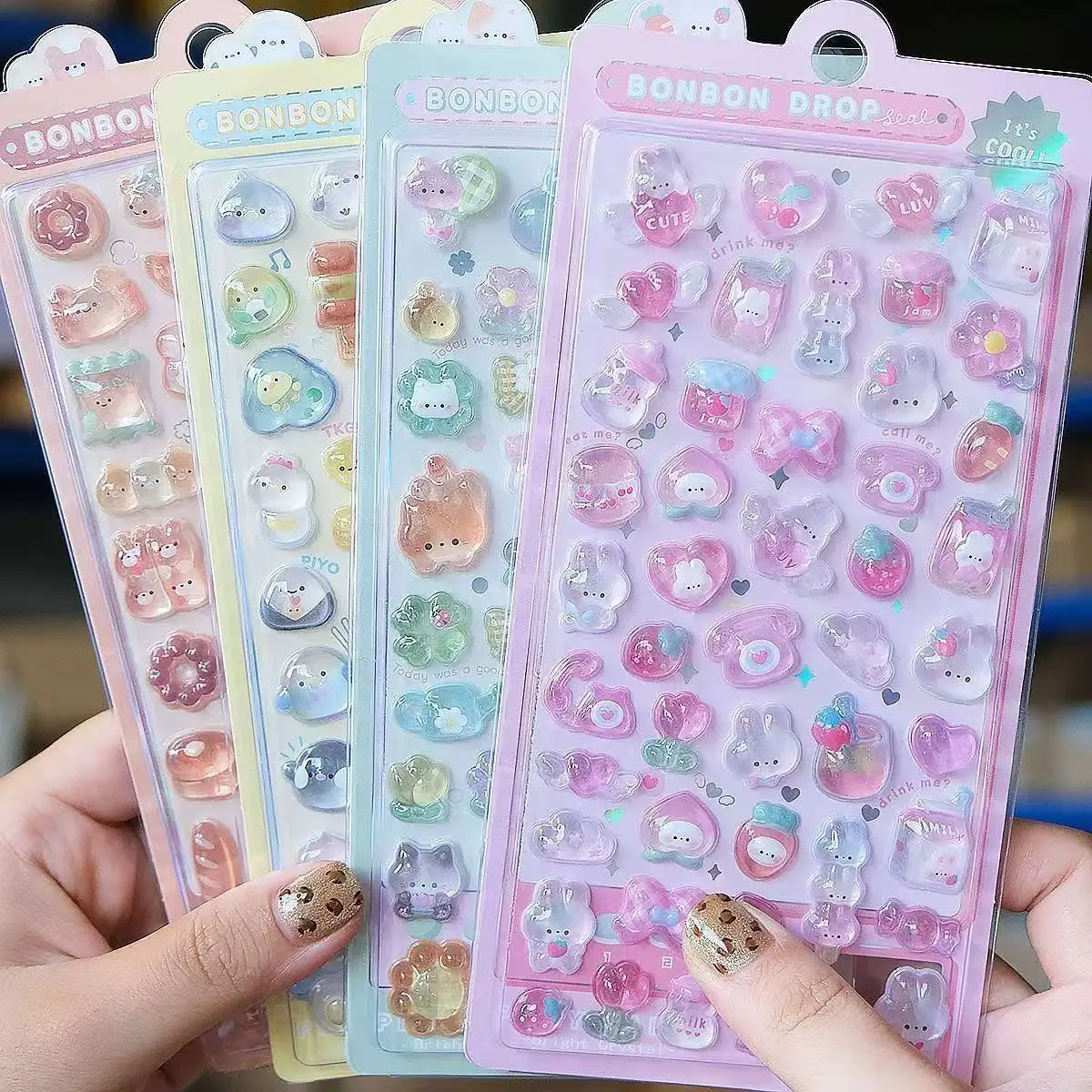 =-=2027Kawaii 3D Jelly Resin S - Wall Sticker ulasan dan harga