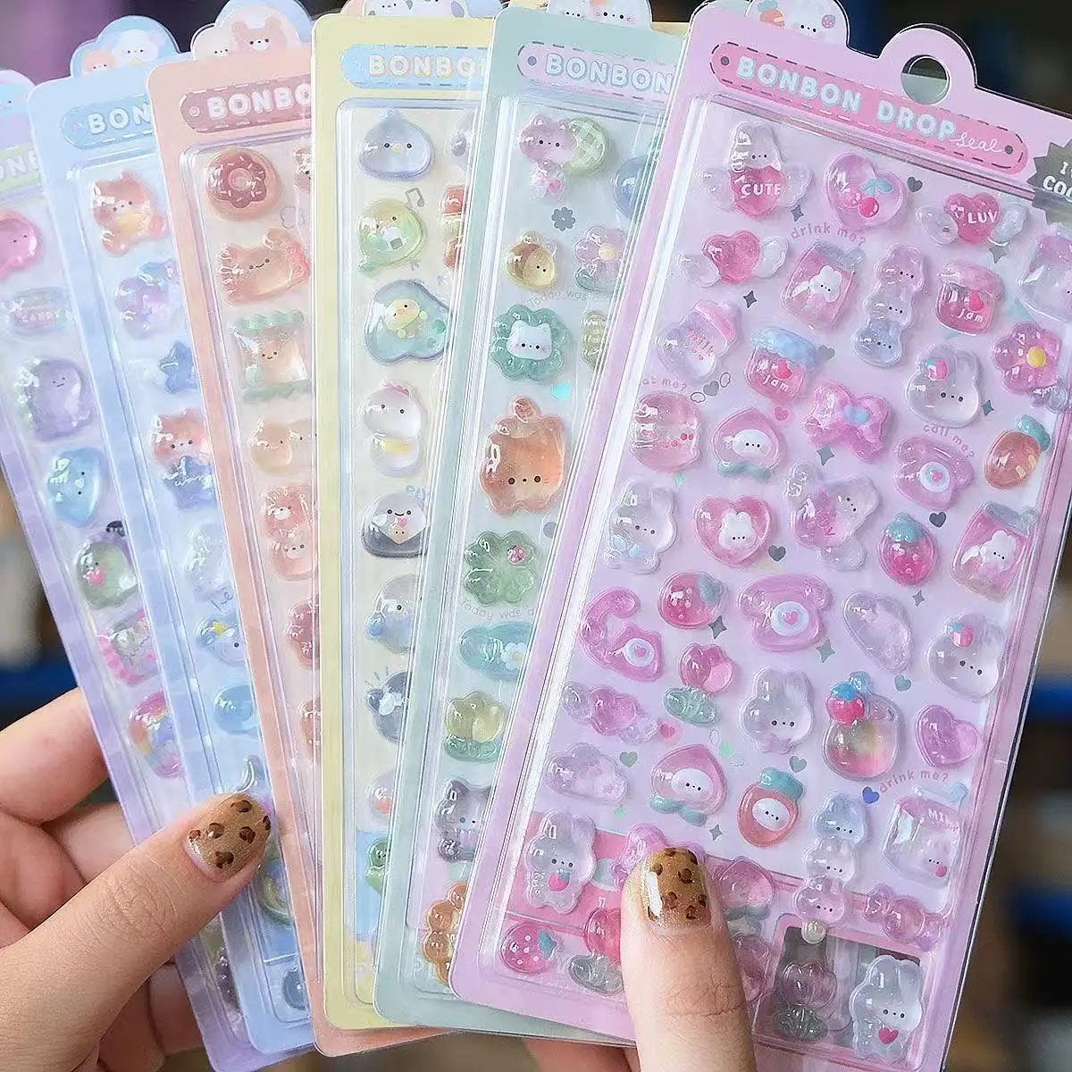=-=2027Kawaii 3D Jelly Resin S - Wall Sticker ulasan dan harga