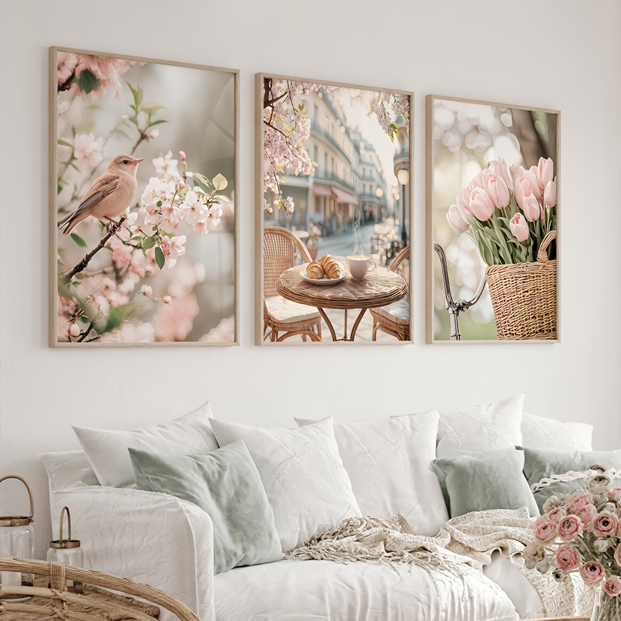 3pcs/set Romantic Paris Street - Abstract Canvas Set ulasan dan harga
