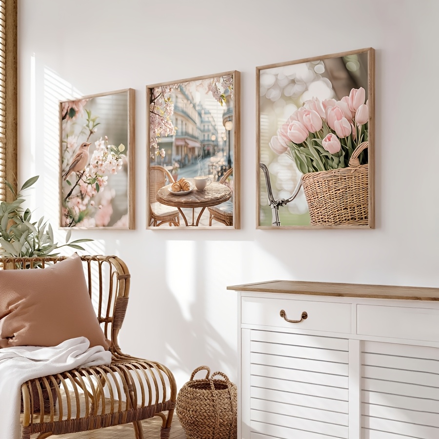 3pcs/set Romantic Paris Street - Abstract Canvas Set ulasan dan harga