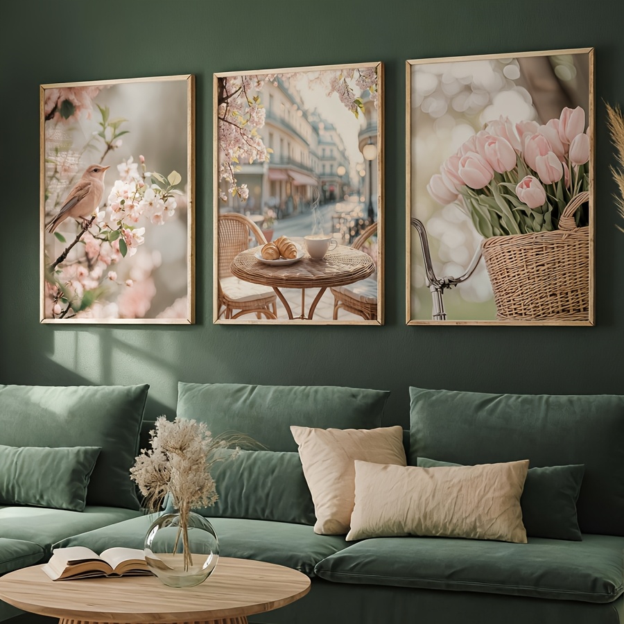 3pcs/set Romantic Paris Street - Abstract Canvas Set ulasan dan harga
