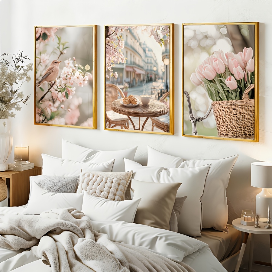 3pcs/set Romantic Paris Street - Abstract Canvas Set ulasan dan harga