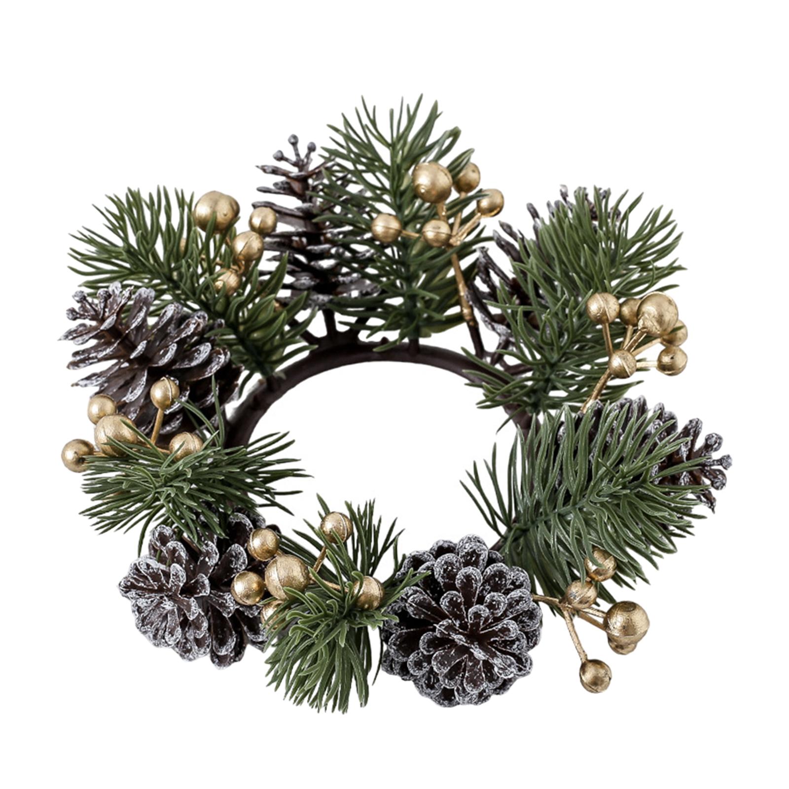 Christmas Candle Ring Wreath C - Candle Holder Decor ulasan dan harga