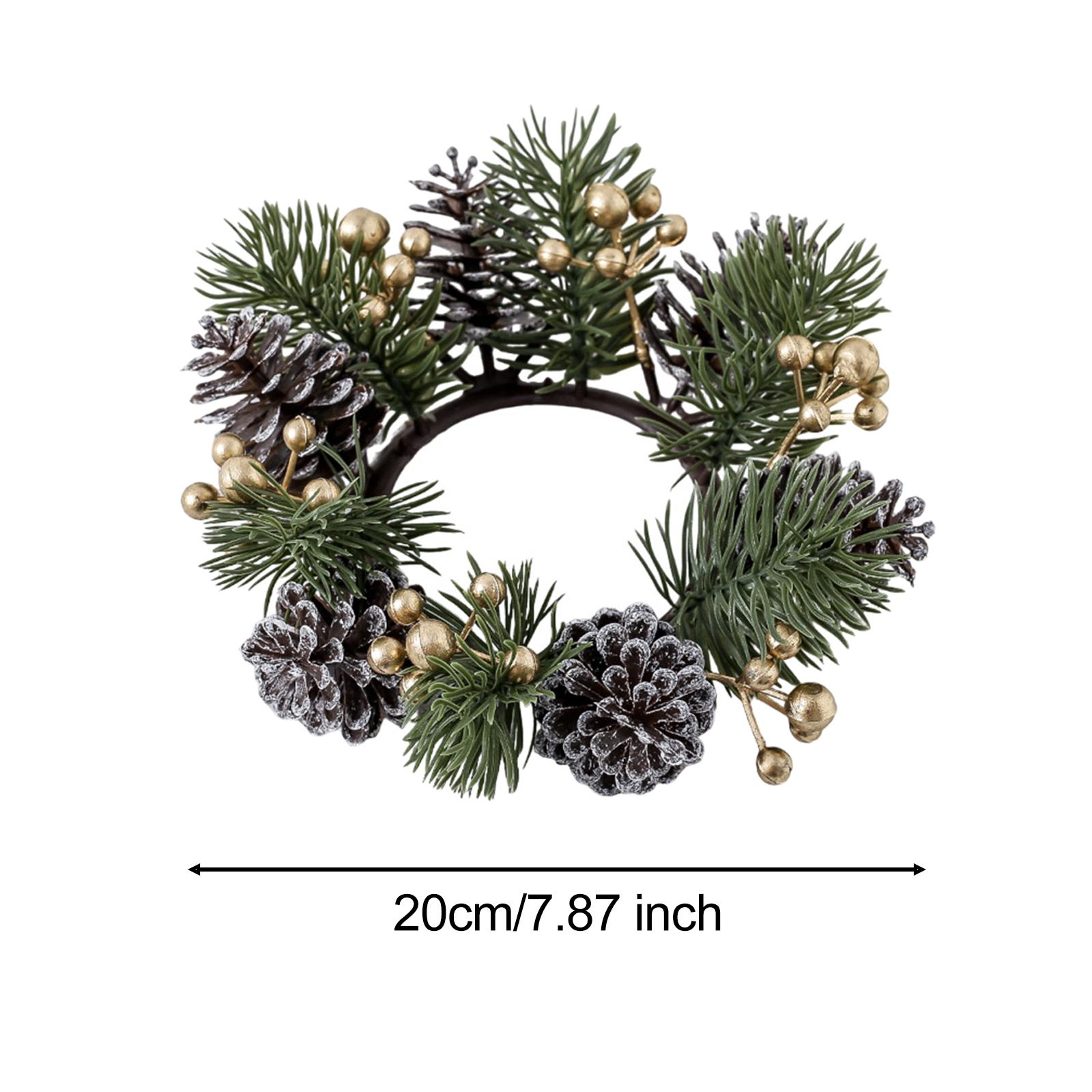 Christmas Candle Ring Wreath C - Candle Holder Decor ulasan dan harga