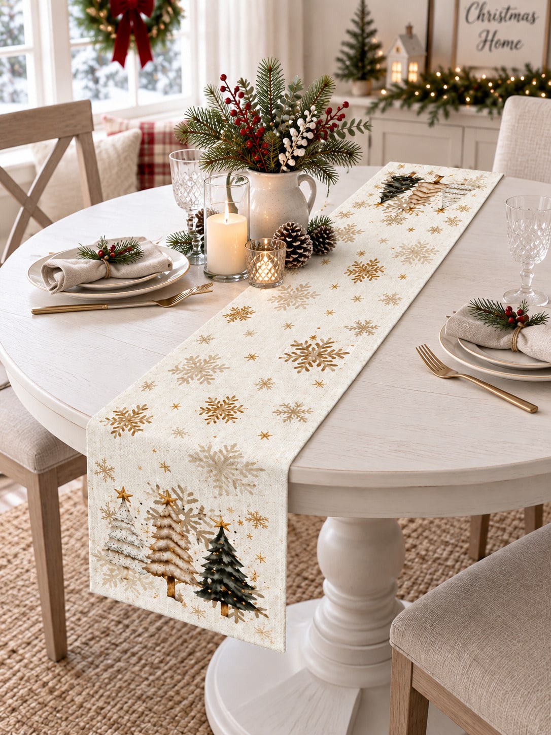 Christmas Table Runner, Gold S - Table Runner ulasan dan harga