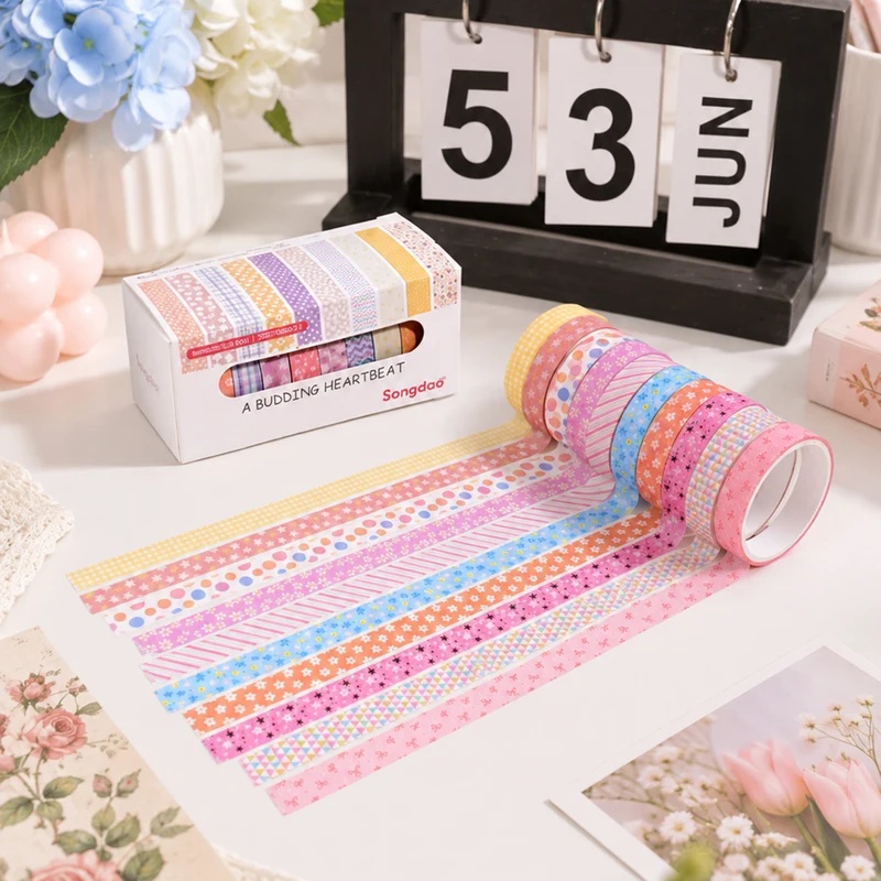 10 Rolls Floral Pastel Washi T - Wall Sticker ulasan dan harga