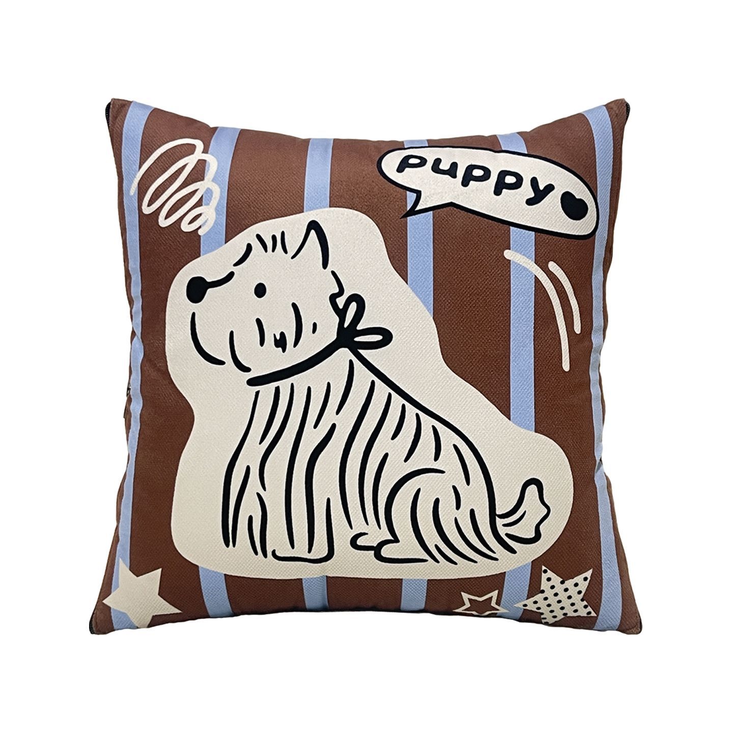 Cute Dog Pattern Striped Pillo - Throw Pillow ulasan dan harga